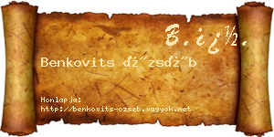 Benkovits Özséb névjegykártya